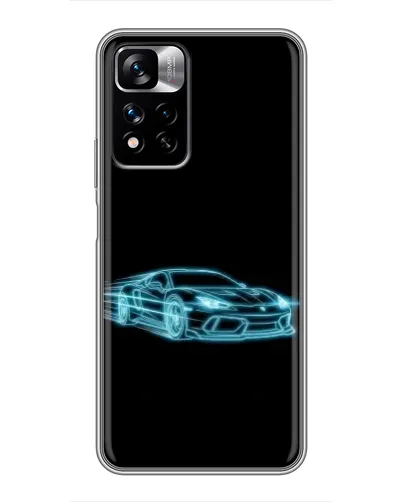 Чехол для Xiaomi Redmi Note 11 Pro Plus с картинкой «Неоновый контур Lamborghini»