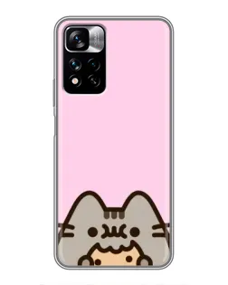 Чохол для Xiaomi Redmi Note 11 Pro Plus з картинкою «Pusheen та печиво»