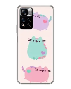 Чехол для Xiaomi Redmi Note 11 Pro Plus с картинкой «Pusheen трио»
