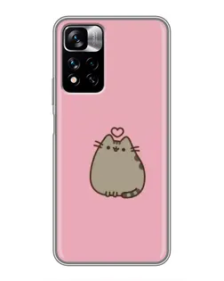Чехол для Xiaomi Redmi Note 11 Pro Plus с картинкой «Pusheen сердце»