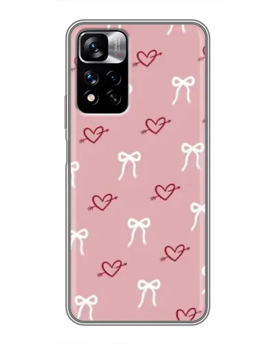 Чехол для Xiaomi Redmi Note 11 Pro Plus с картинкой «Сердца и банты»
