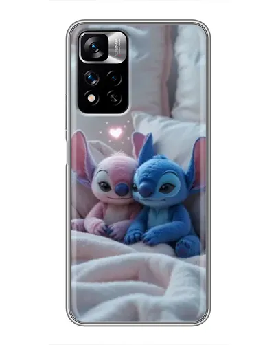 Чехол для Xiaomi Redmi Note 11 Pro Plus с картинкой «Плюшевые Стич Ангел»