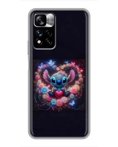 Чехол для Xiaomi Redmi Note 11 Pro Plus с картинкой «Stitch в цветах»