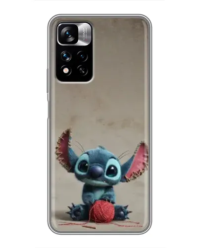 Чехол для Xiaomi Redmi Note 11 Pro Plus с картинкой «Стич на коричневом фоне»