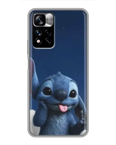 Чехол для Xiaomi Redmi Note 11 Pro Plus с картинкой «Стич в облаках»