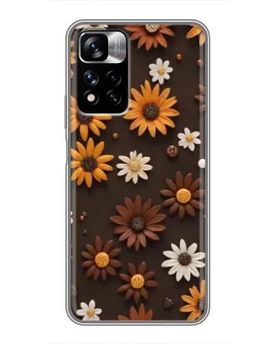 Чехол для Xiaomi Redmi Note 11 Pro Plus с картинкой «Узор из маленьких подсолнухов»