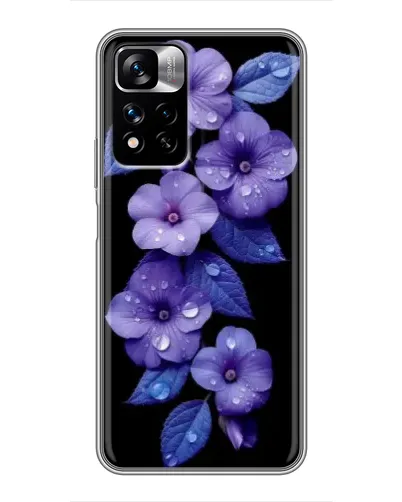 Чехол для Xiaomi Redmi Note 11 Pro Plus с картинкой «Фиолетовые цветы с росою»