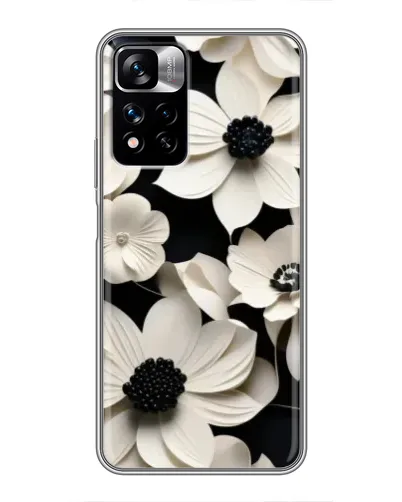 Чехол для Xiaomi Redmi Note 11 Pro Plus с картинкой «Объемные белые цветы»