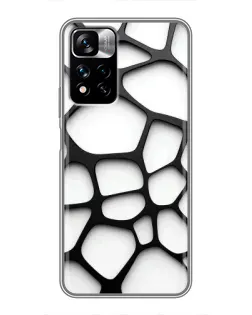 Чохол для Xiaomi Redmi Note 11 Pro Plus з картинкою «Біла об'ємна сітка»