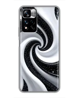 Чохол для Xiaomi Redmi Note 11 Pro Plus з картинкою «Чорно-біла спіраль»