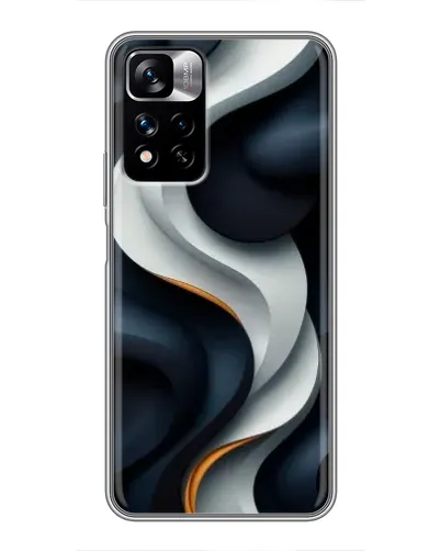 Чехол для Xiaomi Redmi Note 11 Pro Plus с картинкой «Объемные черно-белые ленты» Чехол для Xiaomi Redmi Note 11 Pro Plus с картинкой «Объемные черно-белые ленты»