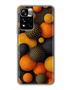 Чехол для Xiaomi Redmi Note 11 Pro Plus с картинкой «Объемные оранжевые сферы»