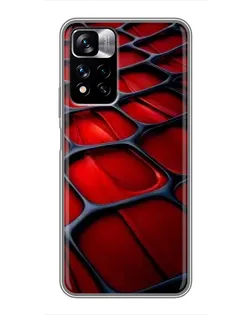 Чехол для Xiaomi Redmi Note 11 Pro Plus с картинкой «Красная глянцевая сетка»