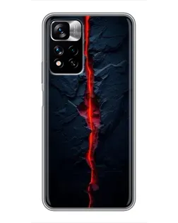 Чехол для Xiaomi Redmi Note 11 Pro Plus с картинкой «Kрасная лавовая трещина»