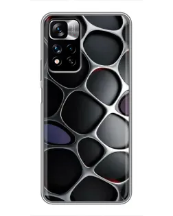 Чехол для Xiaomi Redmi Note 11 Pro Plus с картинкой «Объемная темная решетка»