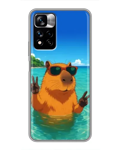 Чехол для Xiaomi Redmi Note 11 Pro Plus с картинкой «Морская капибара»
