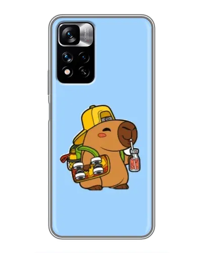 Чехол для Xiaomi Redmi Note 11 Pro Plus с картинкой «Капибара на скейте»