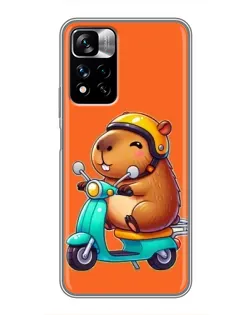 Чехол для Xiaomi Redmi Note 11 Pro Plus с картинкой «Капибара на скутере» Чехол для Xiaomi Redmi Note 11 Pro Plus с картинкой «Капибара на скутере»