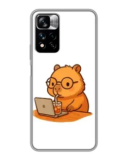 Чехол для Xiaomi Redmi Note 11 Pro Plus с картинкой «Капибара с ноутбуком» Чехол для Xiaomi Redmi Note 11 Pro Plus с картинкой «Капибара с ноутбуком»