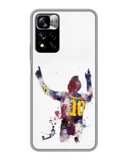 Чохол для Xiaomi Redmi Note 11 Pro Plus з картинкою «Акварельний Мессі Барселона»
