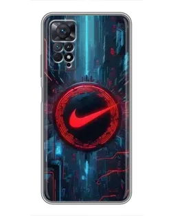 Чехол для Xiaomi Redmi Note 11 Pro с картинкой «Техногенный стиль Nike»