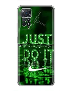 Чехол для Xiaomi Redmi Note 11 Pro с картинкой «Зеленый неоновый Nike»