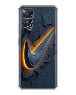 Чехол для Xiaomi Redmi Note 11 Pro с картинкой «Объемный логотип Найк»