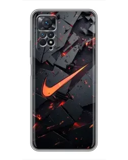 Чехол для Xiaomi Redmi Note 11 Pro с картинкой «Nike — эффект разломов»