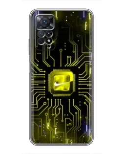 Чехол для Xiaomi Redmi Note 11 Pro с картинкой «Nike — золотая искра»