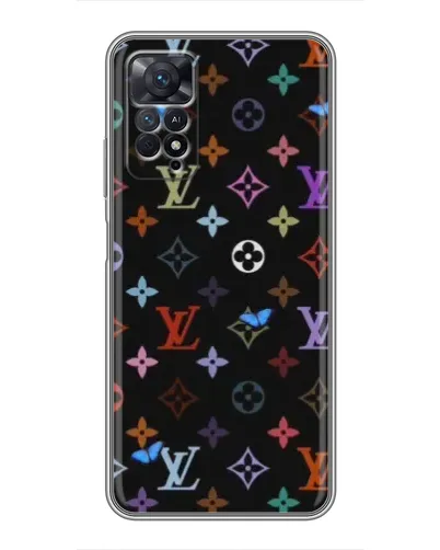 Чехол для Xiaomi Redmi Note 11 Pro с картинкой «Цветная монограмма LV»