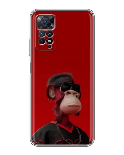 Чехол для Xiaomi Redmi Note 11 Pro с картинкой «Bored Ape в красном» Чехол для Xiaomi Redmi Note 11 Pro с картинкой «Bored Ape в красном»