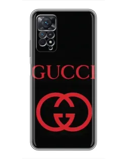 Чехол для Xiaomi Redmi Note 11 Pro с картинкой «Gucci — красный логотип»