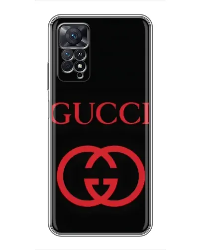 Чехол для Xiaomi Redmi Note 11 Pro с картинкой «Gucci — красный логотип»