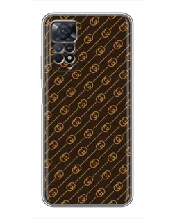 Чехол для Xiaomi Redmi Note 11 Pro с картинкой «Gucci — золотые диагонали»