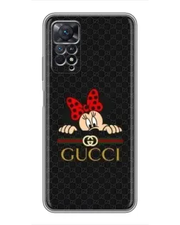Чехол для Xiaomi Redmi Note 11 Pro с картинкой «Минни Маус Gucci — черный»