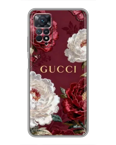 Чохол для Xiaomi Redmi Note 11 Pro з картинкою «Gucci — бордові троянди» Чохол для Xiaomi Redmi Note 11 Pro з картинкою «Gucci — бордові троянди»