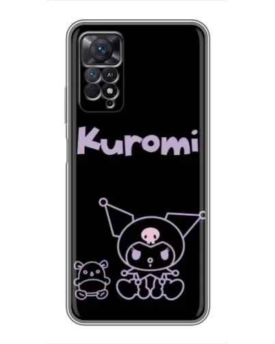 Чехол для Xiaomi Redmi Note 11 Pro с картинкой «Kuromi — черный минимализм»