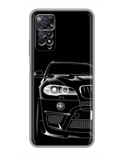 Чехол для Xiaomi Redmi Note 11 Pro с картинкой «Темный силуэт BMW»