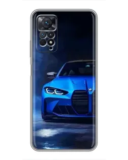 Чехол для Xiaomi Redmi Note 11 Pro с картинкой «Голубая BMW M4»