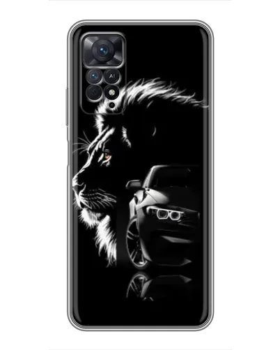 Чехол для Xiaomi Redmi Note 11 Pro с картинкой «BMW и лев»