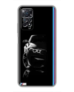 Чехол для Xiaomi Redmi Note 11 Pro с картинкой «Силуэт BMW в темноте»