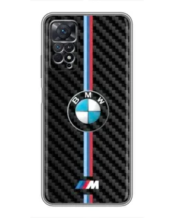 Чехол для Xiaomi Redmi Note 11 Pro с картинкой «Эмблема BMW и карбон»