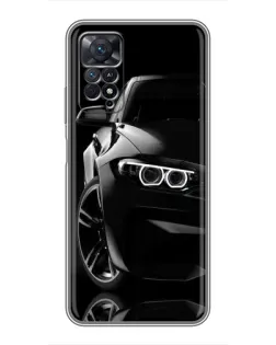 Чохол для Xiaomi Redmi Note 11 Pro з картинкою «Чорна BMW — профіль»