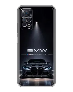 Чохол для Xiaomi Redmi Note 11 Pro з картинкою «BMW крізь нічне місто»