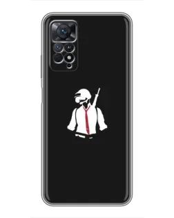 Чехол для Xiaomi Redmi Note 11 Pro с картинкой «PUBG — силуэт воина»