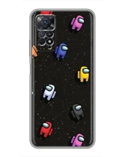 Чехол для Xiaomi Redmi Note 11 Pro с картинкой «Космический паттерн Among Us»