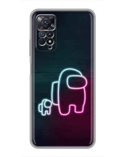 Чехол для Xiaomi Redmi Note 11 Pro с картинкой «Among Us неон-арт»
