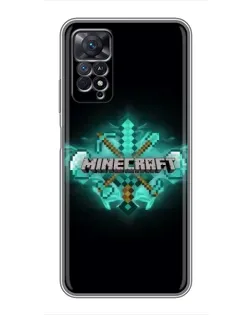 Чехол для Xiaomi Redmi Note 11 Pro с картинкой «Minecraft Diamond лого»