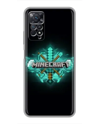 Чехол для Xiaomi Redmi Note 11 Pro с картинкой «Minecraft Diamond лого» Чехол для Xiaomi Redmi Note 11 Pro с картинкой «Minecraft Diamond лого»