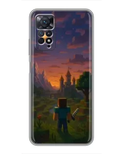 Чехол для Xiaomi Redmi Note 11 Pro с картинкой «Стив у башни»